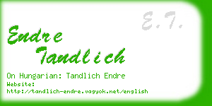endre tandlich business card